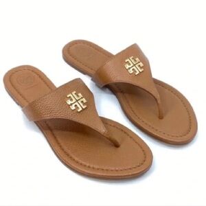 Tory Burch Tan Jolie Flat Thong Sandals